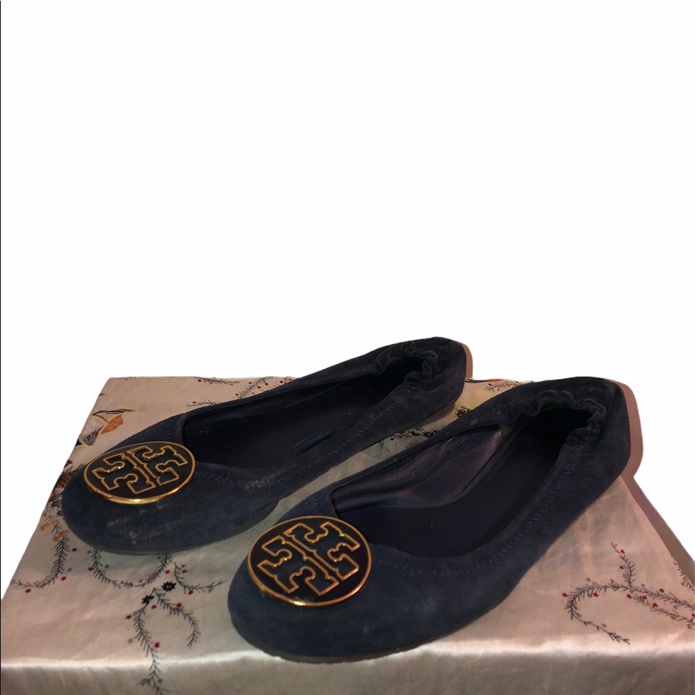 RARE Tory Burch Blue Suede Ballet Flats